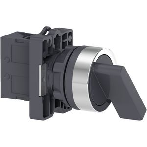 Chave seletora Ø22mm plástica, 2 posições fixas, manopla longa, NA