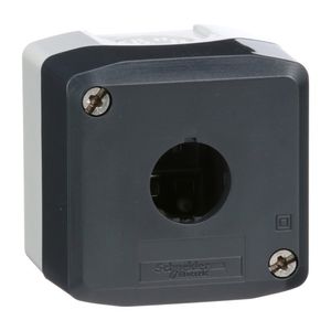 Botoeira de comando 1 furo Ø22mm, vazia, cinza, para botão modular