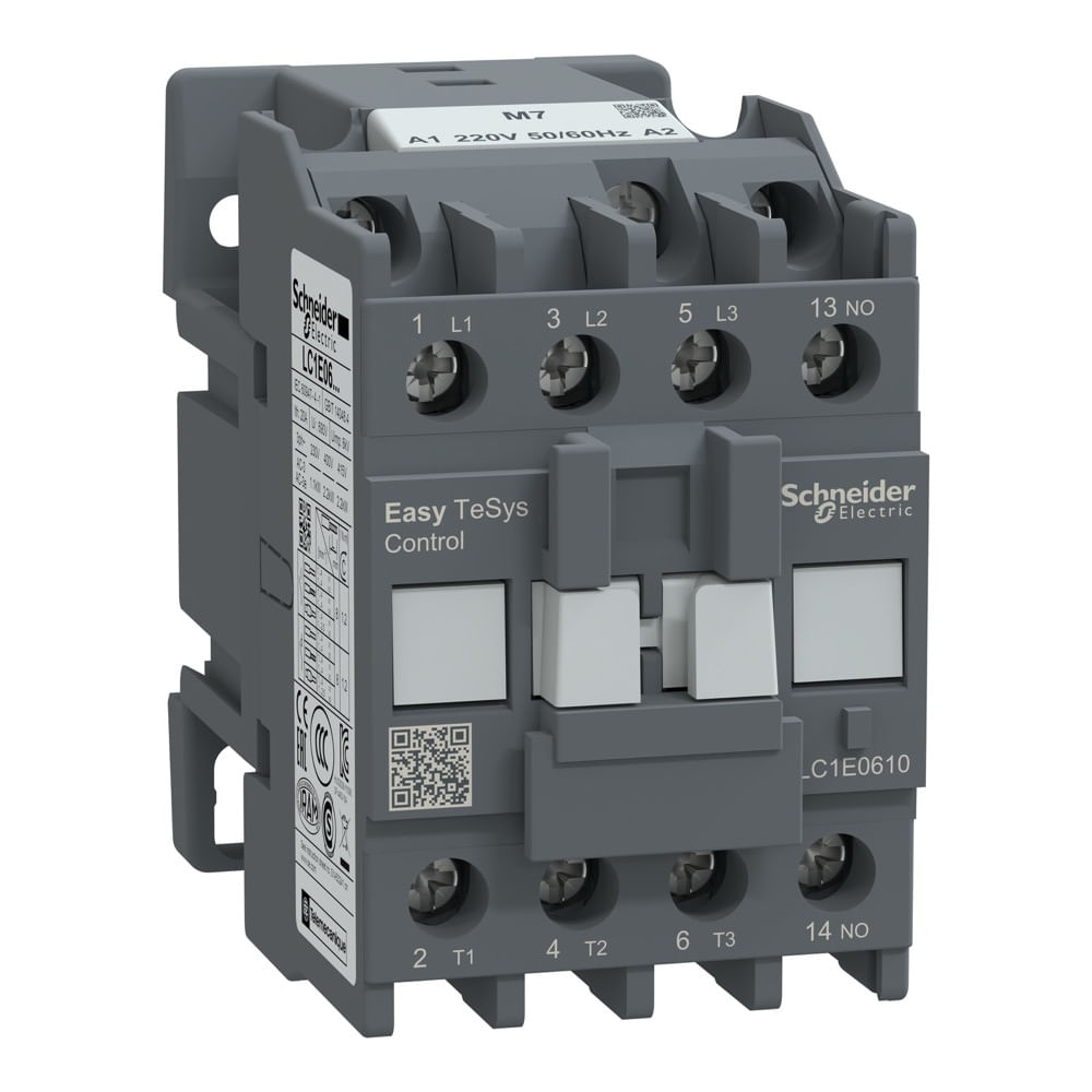 Contator Tripolar Easypact Tvs 6A 1Na 220Vca50/60Hz  Lc1E0610M7