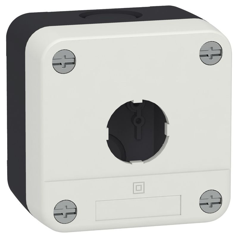 Botoeira-plastica-vazia-Ø22mm-para-linha-XA2-cinza-1-furo
