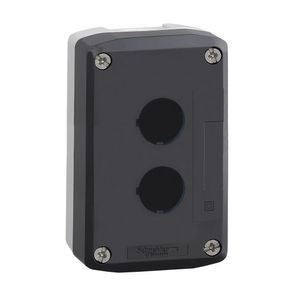 Botoeira de comando 2 furos Ø22mm, vazia, cinza, para botão modular