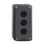 Botoeira-de-comando-3-furos-Ø22mm-vazia-cinza-para-botao-modular