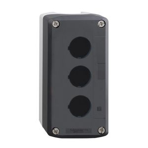 Botoeira de comando 3 furos Ø22mm, vazia, cinza, para botão modular