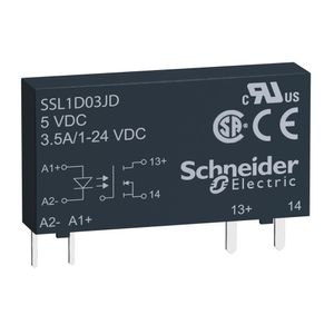 Relé de estado sólido slim, 3,5 A, comutação CC, entrada 15...30VCC, saída 1...24 VCC