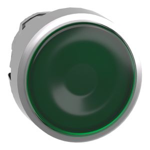 Cabeçote para botão luminoso modular Ø22mm metálico, para LED integral, verde