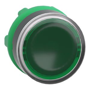 Cabeçote para botão luminoso modular Ø22mm plástico, para LED integral, verde