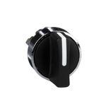 Cabecote-para-chave-seletora-Ø22mm-metalico-2-posicoes-fixas-manopla-curta-preto
