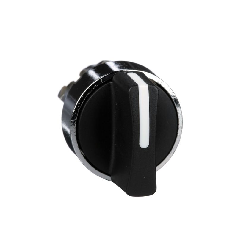Cabecote-para-chave-seletora-Ø22mm-metalico-2-posicoes-fixas-manopla-curta-preto