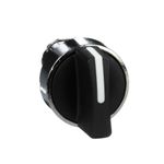 Cabecote-para-chave-seletora-Ø22mm-metalico-3-posicoes-retorno-por-mola-manopla-curta-preto