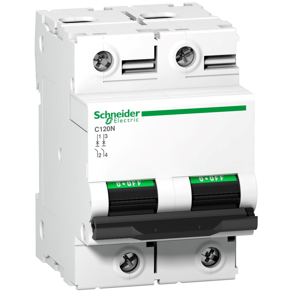 Disjuntor 2P 100A C 20Ka 240V C120N A9N18362 Schneider