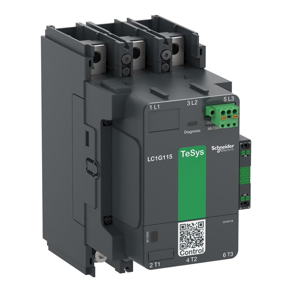 Contator De Alta Potência, Tesys Giga, 3 Polos (3Na), Ac-3 <=440V 185A, Versão Padrão, Bobina Ca/Cc De 100…250V, Schneider Electric, Lc1G185Kuen