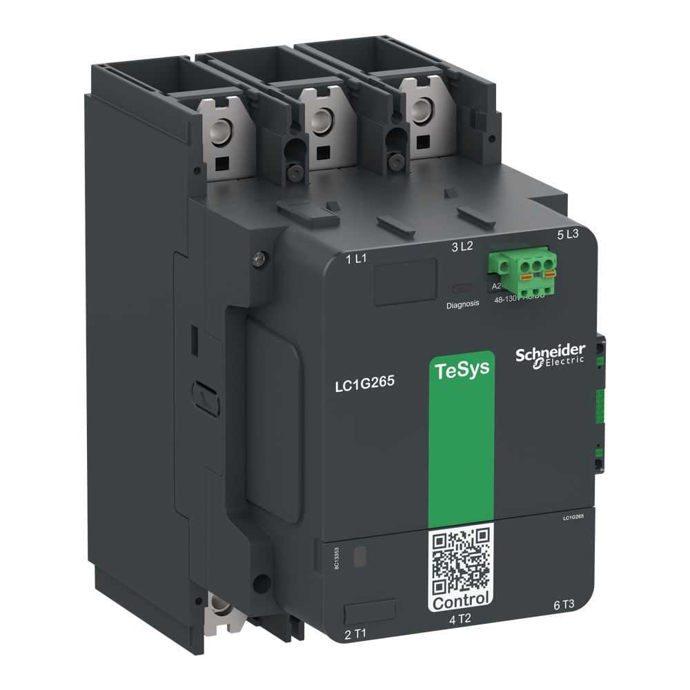 Contator De Alta Potência, Tesys Giga, 3 Polos (3Na), Ac-3 <=440V 330A, Versão Padrão, Bobina Ca/Cc De 100…250V, Schneider Electric, Lc1G330Kuen