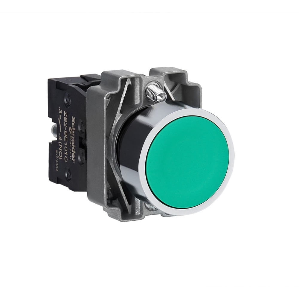Encontraproduto.com.br - Botão 22Mm Metal Verde 1Na Impulsão Xb2Ba31C Schneider