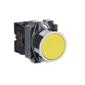 Botão Ø22Mm Metálico, Retorno Por Mola, Amarelo, Na, Schneider Electric, Xb2Ba51C
