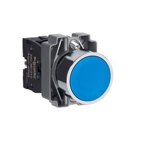 Botão Ø22Mm Metálico, Retorno Por Mola, Azul, Na, Schneider Electric, Xb2Ba61C