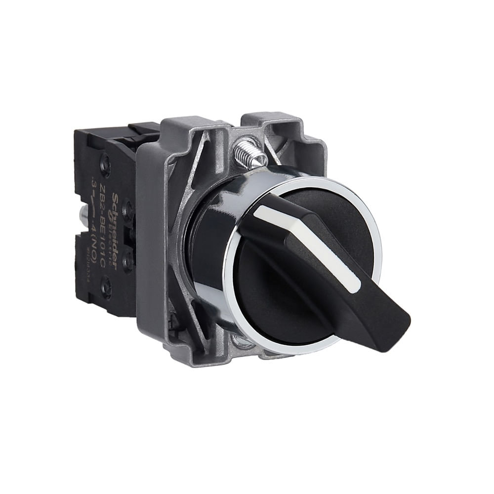 Encontraproduto.com.br - Comutador 2 Posições 22Mm Metálico 1Na Manopla Curta Retorno Mola Xb2Bd41C Schneider