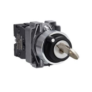 Chave Seletora Ø22Mm Metálica, 2 Posições Fixas, Com Chave, Retirada Pelas Duas Posições, Na, Schneider Electric, Xb2Bg41C