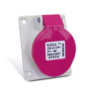 Tom Emb Newkon 2P+T 16A 24V 2H Li Ip44 Steck N3042