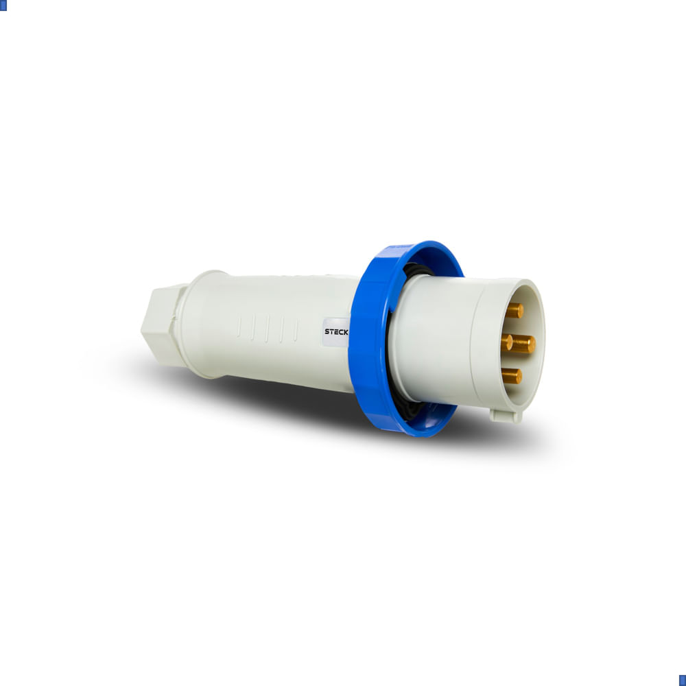 Plugue Newkon 3P+T 63A Azul Steck N4579 - Steck