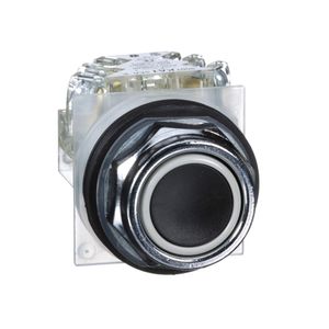Botão Ø30Mm Metálico, Retorno Por Mola, Preto, Na+Nf, Schneider Electric, 9001Kr1Bh13