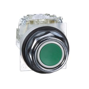 Botão Ø30Mm Metálico, Retorno Por Mola, Verde, Na+Nf, Schneider Electric, 9001Kr1Gh13