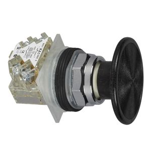 Botão Ø30Mm Metálico, Cogumelo Ø57Mm, Preto, Na+Nf, Schneider Electric, 9001KR25BH13