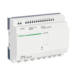 Relé Programável Compacto - Com Relógio - 12 Entradas/8 Saídas - 24 Vdc, Schneider Electric, Sr2E201Bd