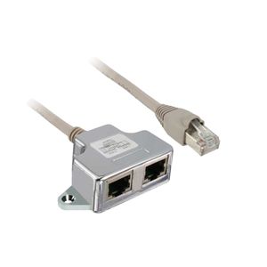 Cabo De 0.3 Metros Para Conexão Modbus - 1 Rj45 Macho E 2 Rj45 Fêmea, Schneider Electric, Vw3A8306Tf03