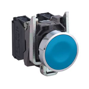 Botão Ø22Mm Metálico, Retorno Por Mola, Azul, Na, Schneider Electric, Xb4Ba61