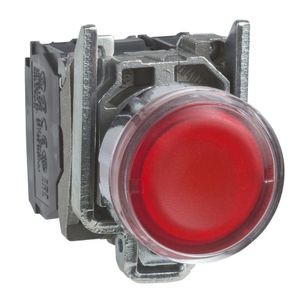Botão Luminoso Ø22Mm Metálico Retorno Por Mola, Vermelho, Na+Nf, Lâmpada ≤250V, Schneider Electric, Xb4Bw3465