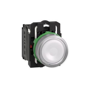 Botão Luminoso Ø22Mm Plástico, Retorno Por Mola, Branco, Na+Nf, 24Vca/Cc, Schneider, Xb5Aw31B5
