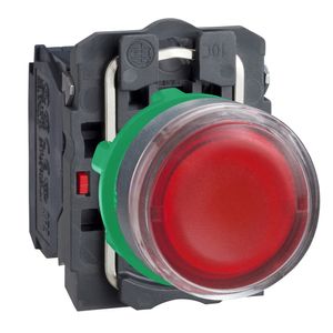Botão Luminoso Ø22Mm Plástico Retorno Mola, Vermelho, Na+Nf, Lâmp ≤250V, Schneider, Xb5Aw3465