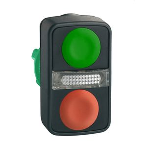 Cabeçote Para Botão Duplo Luminoso, Retorno Por Mola