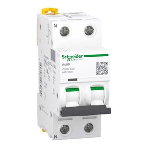 Disjuntor Acti9 Ic60N 1P+N Curva C 20A 230V, Schneider Electric, A9F74620