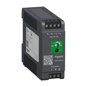 Fonte De Alimentação Chaveada - 24 Vdc - 2,1 A - 50 W - 100/240 Vac - Monofásica, Schneider Electric, ABLS1A24021