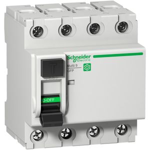 Disjuntor diferencial residual (DR), Multi9 GFP, 4 polos, 63A, tipo A-SI, 30mA, Schneider Electric, M9R81463