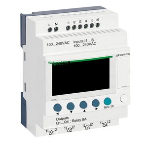 Relé Programável Modular - Com Display E Relógio - 6 Entradas/4 Saídas - 100/240 Vac, Schneider Electric, SR3B101FU