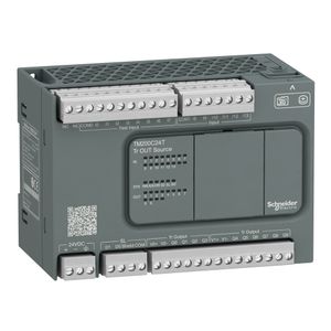 Controlador Lógico Programável  14 Entradas / 10 Saídas Digitais - Saídas Source (Pnp)  Modbus Rtu/Ascii  24 Vdc, Schneider Electric, TM200C24T