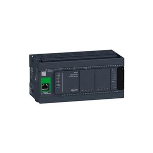 Controlador Lógico Programável   24 Entradas / 16 Saídas Source (Pnp)  Modbus Tcp/Ethernet Ip/Opc Ua  24 Vdc, Schneider Electric, TM241CE40T