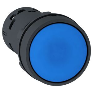 Botão Monobloco Ø22Mm Plástico, Retorno Por Mola, Azul, Na, Schneider Electric, XB7NA65