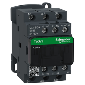 Contator Tesys Deca Green 3P 9A Ac-3 24-60V Ca/Cc 50/60Hz, Schneider Electric, LC1D09BNE